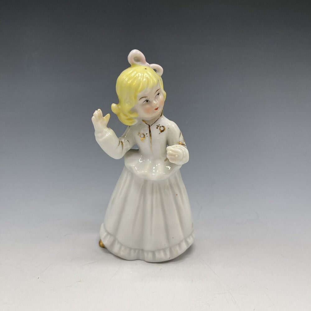 Vintage Porcelain Figurine‎ Girl Lady Women Dress 1950's Incent Holder